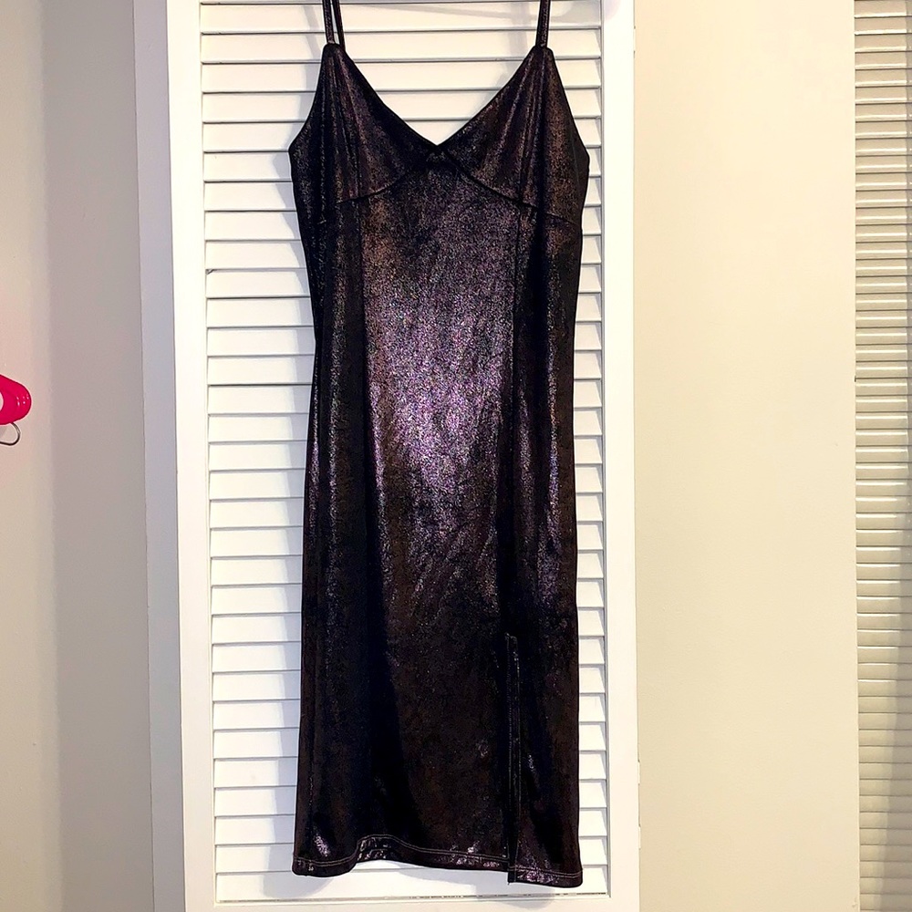 Black & Purple mini shimmer dress